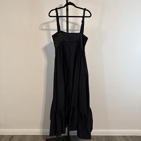 Anna October Snowdrop Bustier Ruched Strap Ruffle Hem Black Maxi Dress (Sz: LG) - Picture 8 of 13